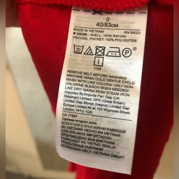 Banana Republic Women Sz 0 Red Belted Handkerchief Hem Wrap Maxi Dress - Picture 5 of 5